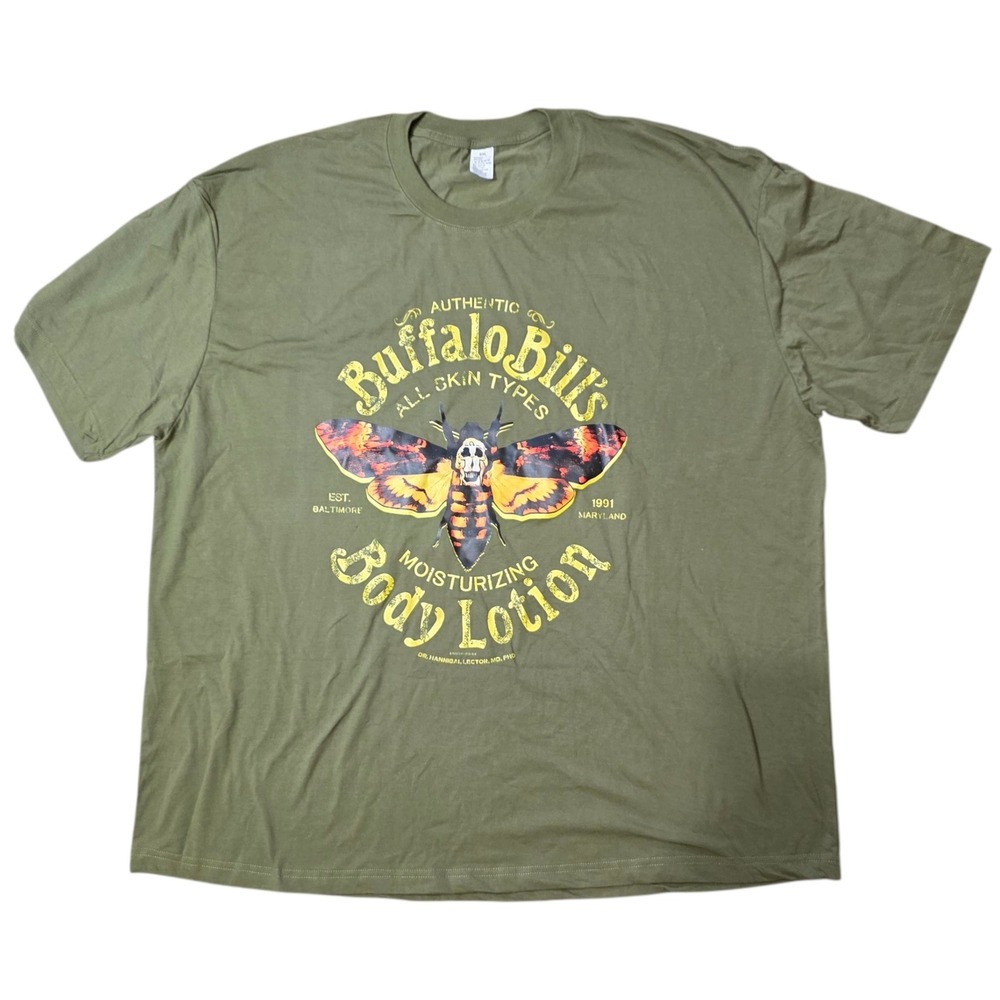 Buffalo Bill's Body Lotion T-Shirt Olive Green‎ Horror Movie Halloween 5XL